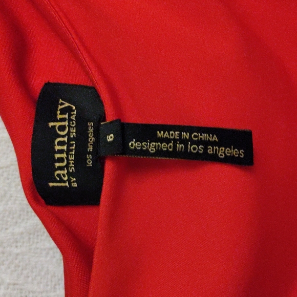 Prelove Laundry by Shelli Segal L A One Shoulder Red Dress - Picture 3 of 6